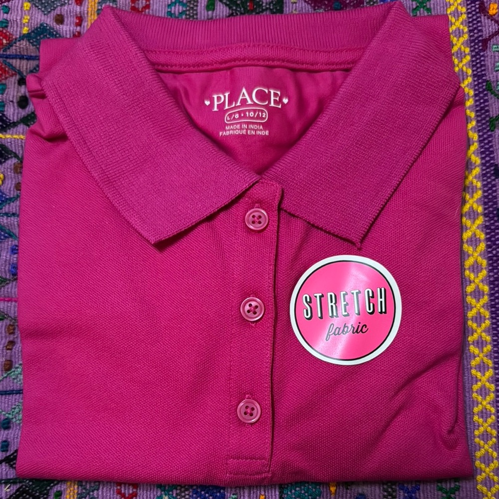 The Children's Place Pink Polo Shirt Soft Knit Classic